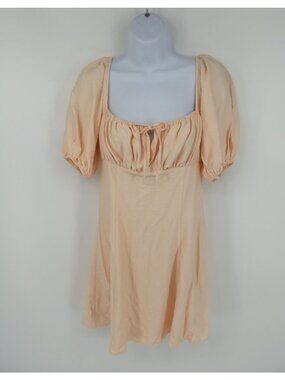 BCBGeneration Vanilla Puff-Sleeve Mini Dress XS Rayon Blend NWT $88